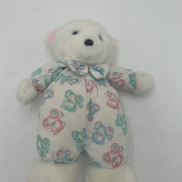 Vintage Carters Prestige Teddy Bear Plush Rattle Stuffed Animal Pastel Baby Toy - Picture 1 of 6